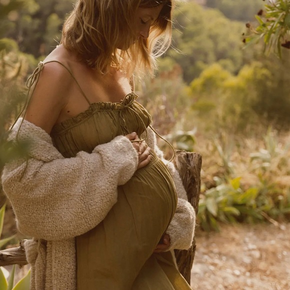 Doen Rhoda Midi Dress in Verbana Olive Size Large - Picture 2 of 8